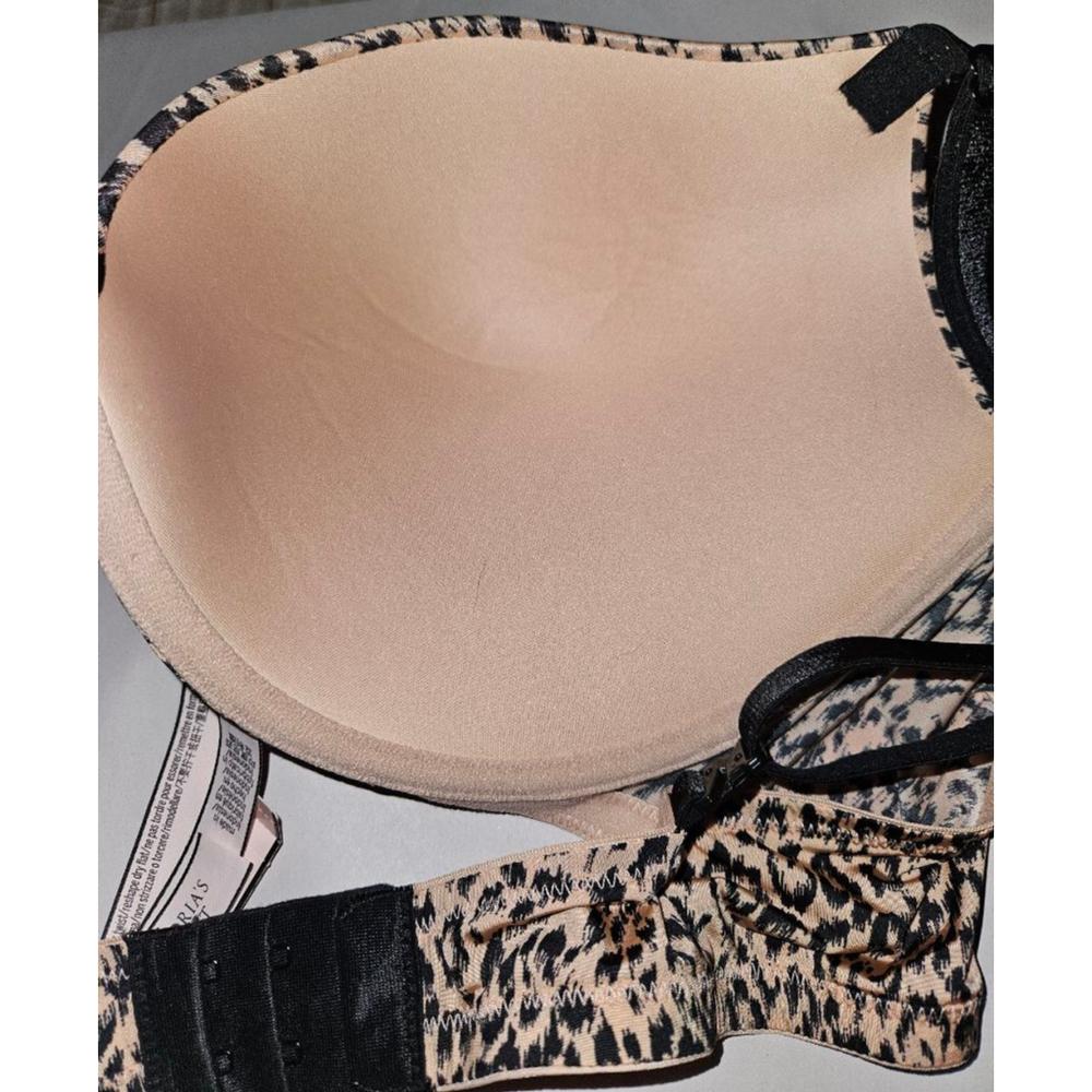 Victoria's Secret Push Up Bra Size 40C Beige Leopard Print New - Picture 4 of 7